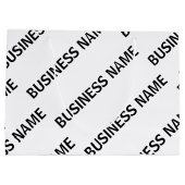 Ihr Geschäftsnamensmuster | Schwarz/Weiß Große Geschenktüte (Rückseite)