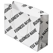 Ihr Geschäftsnamensmuster | Schwarz/Weiß Große Geschenktüte (Rückseite Schrägansicht)