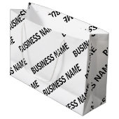 Ihr Geschäftsnamensmuster | Schwarz/Weiß Große Geschenktüte (Vorderseite Schrägansicht)