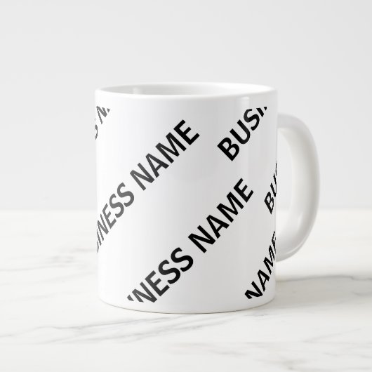 Ihr Geschäftsnamensmuster | Schwarz/Weiß Jumbo-Tasse (Vorderseite Rechts)