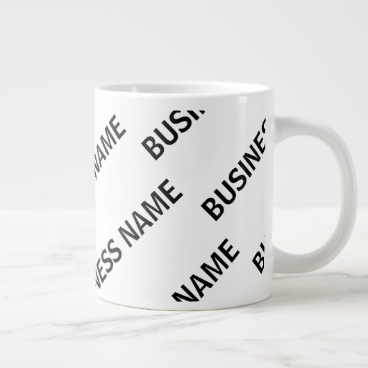 Ihr Geschäftsnamensmuster | Schwarz/Weiß Jumbo-Tasse (Rechts)