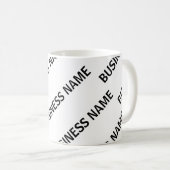 Ihr Geschäftsnamensmuster | Schwarz/Weiß Kaffeetasse (VorderseiteRechts)