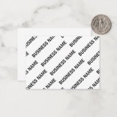 Ihr Geschäftsnamensmuster | Schwarz/Weiß Mitteilungskarte (Vorderseite/Rückseite Beispiel)