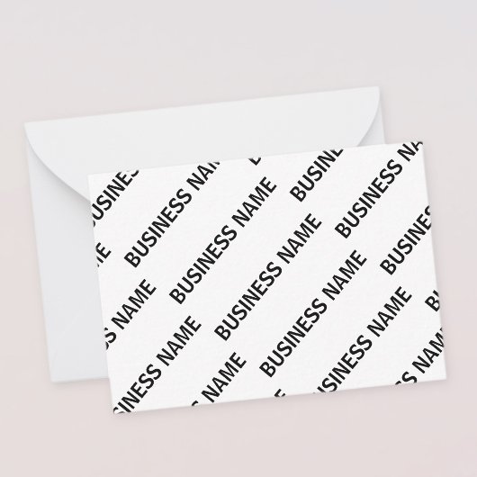 Ihr Geschäftsnamensmuster | Schwarz/Weiß Mitteilungskarte