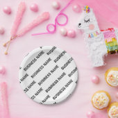 Ihr Geschäftsnamensmuster | Schwarz/Weiß Pappteller (Party)