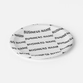 Ihr Geschäftsnamensmuster | Schwarz/Weiß Pappteller (Schrägansicht)