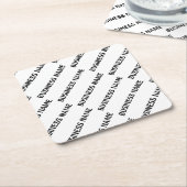 Ihr Geschäftsnamensmuster | Schwarz/Weiß Rechteckiger Pappuntersetzer (angewinkelt)