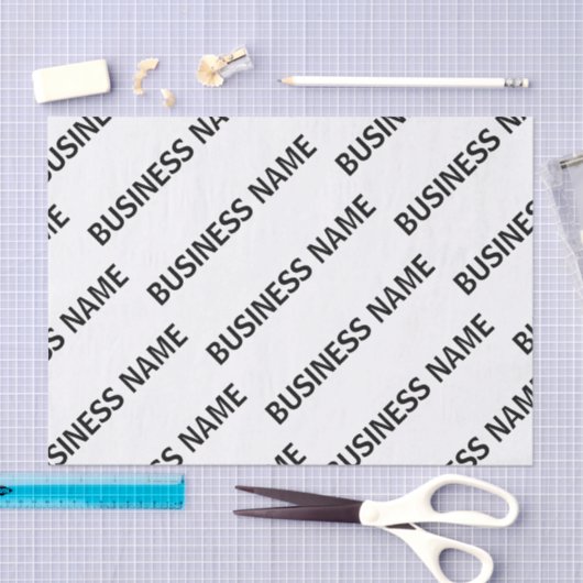 Ihr Geschäftsnamensmuster | Schwarz/Weiß Seidenpapier (Handwerk)