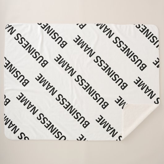 Ihr Geschäftsnamensmuster | Schwarz/Weiß Sherpadecke (Vorderseite (Horizontal))