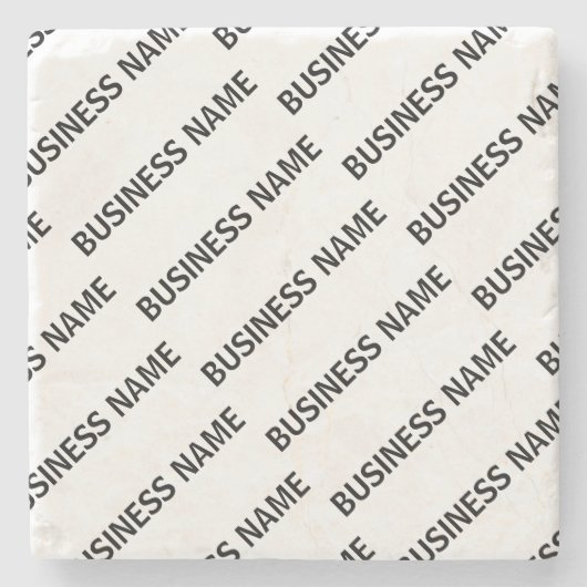 Ihr Geschäftsnamensmuster | Schwarz/Weiß Steinuntersetzer (Vorderseite)
