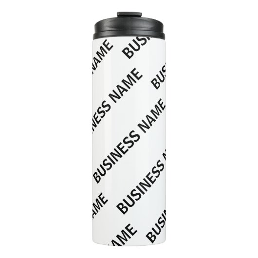 Ihr Geschäftsnamensmuster | Schwarz/Weiß Thermosbecher (Vorderseite)