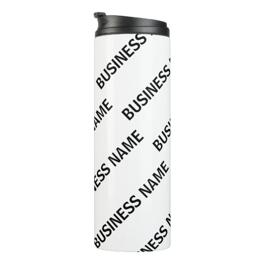 Ihr Geschäftsnamensmuster | Schwarz/Weiß Thermosbecher (Nach rechts gedreht)