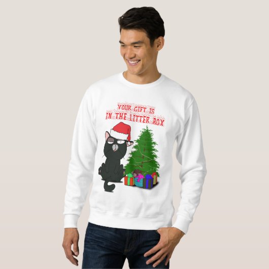 IHR GESCHENK IST IN DER LITTER BOX, Meowy Catmas G Sweatshirt (Vorne ganz)