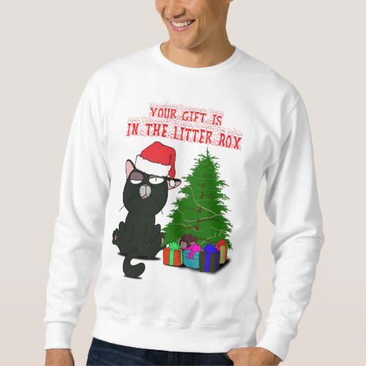IHR GESCHENK IST IN DER LITTER BOX, Meowy Catmas G Sweatshirt (Vorderseite)