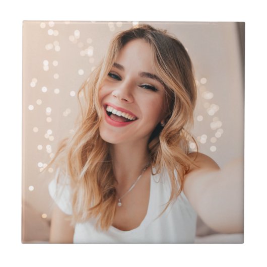 Ihr Gesicht auf einem Untersetzer aus viereckigem  (Vorderseite)