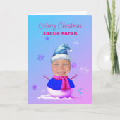 Ihr Gesicht auf einer Weihnachtskarte Dankeskarte (Vorderseite)