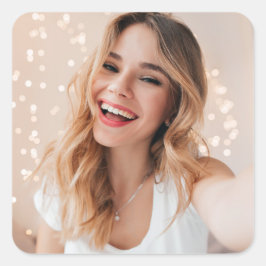 Ihr Gesicht auf Geburtstagsgeschenke Quadratischer Aufkleber