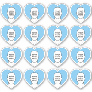 Ihr Gesicht im Herz-Aufkleber-Set Aufkleber