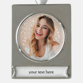 Ihr Gesicht zum Geburtstag Banner-Ornament Silber
