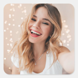 Ihr Gesicht zum Geburtstag Quadratischer Aufkleber