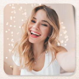 Ihr Gesicht zum Geburtstag Rechteckiger Pappuntersetzer