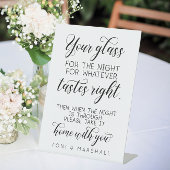 Ihr Glas für die Nacht... Hochzeitsglass-Gefallen Sockelschild