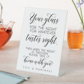 Ihr Glas für die Nacht... Hochzeitsglass-Gefallen Sockelschild (In Situ)