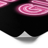 Ihr Glow Girl Hot Pink Typografie Poster (Ecke)