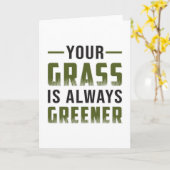 Ihr Gras ist immer grüner Landscapes vier Funny Karte (Gelbe Blume)