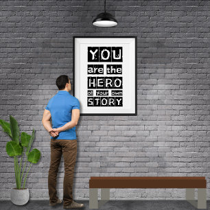 Ihr habt den Story Herd Schwarz und Weiß Motiviere Poster