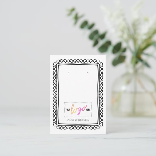 Ihr handgezeichneter Rahmen für Ihre Logokombinati Visitenkarte (Stehend Vorderseite)