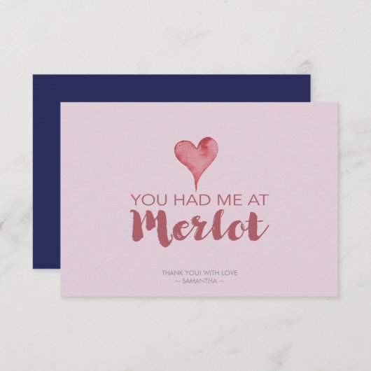 Ihr hattet mich bei Merlot Valentine, Danke (Vorne/Hinten)
