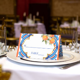 Ihr Hauptpresse orangefarbenes Brautparty Platzkarte