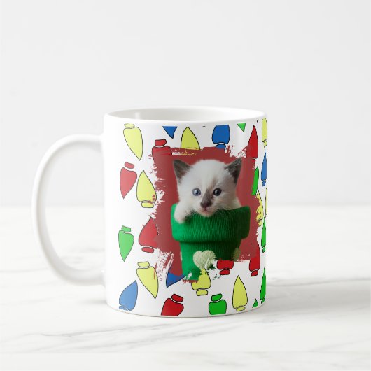 Ihr Haustier auf einer Weihnachtslicht-Tasse Kaffeetasse (Links)