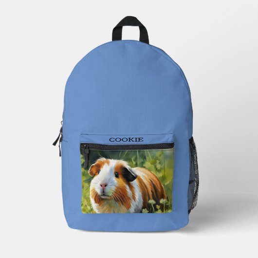 Ihr Haustier Foto Katze Cavy Personalisiert Blau Bedruckter Rucksack (Vorderseite)