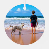 Ihr Haustier Foto Personalisierte Weihnachtsschmuc Ornament Aus Metall (Rückseite)