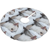Ihr Haustier Hund Welpe benutzerdefinierte Foto ch Polyester Weihnachtsbaumdecke (Schrägansicht)