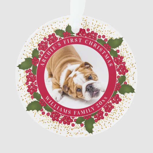 Ihr Haustier ist das erste Personalisierte Foto fü Ornament (Vorderseite)