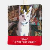 Ihr Haustier mit nassem Rentier-Foto Keramikornament (Links)