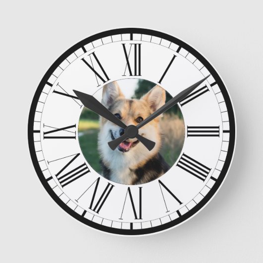 Ihr Haustier oder Ihre Katze auf einem Personalisi Runde Wanduhr (Vorderseite)