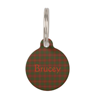 Ihr Haustiername auf Bruce Clan tartan Haustiermarke