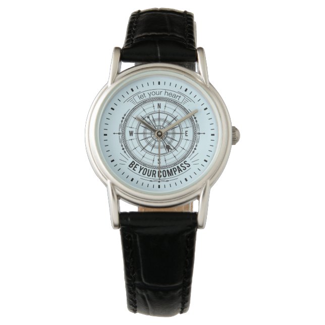 Ihr Herz als Kompass gelassen Armbanduhr (Vorderseite)