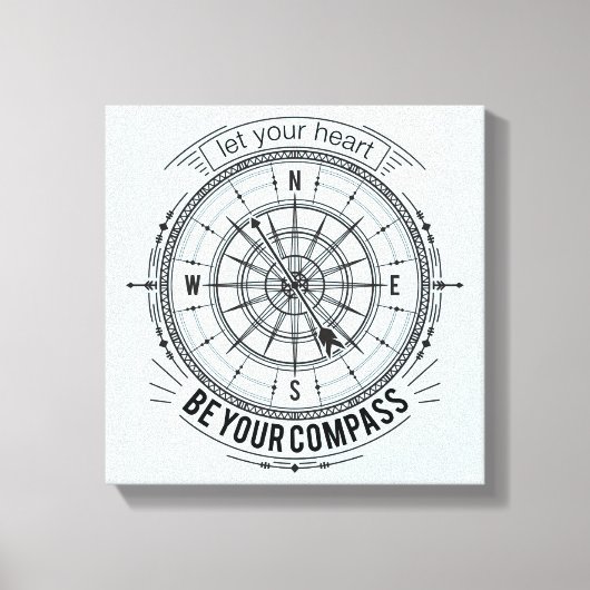 Ihr Herz als Kompass gelassen Leinwanddruck (Vorderseite)