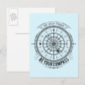 Ihr Herz als Kompass gelassen Postkarte (Vorne/Hinten)