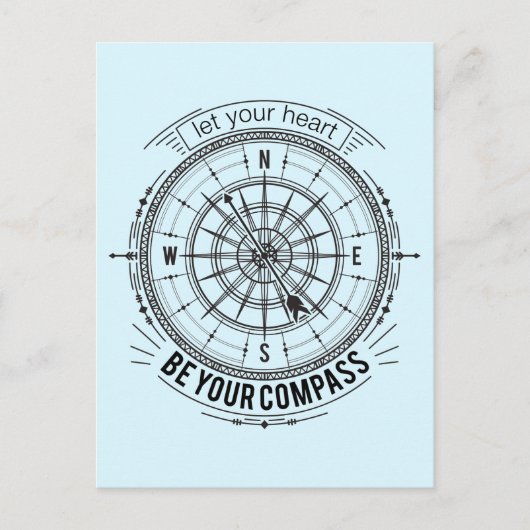 Ihr Herz als Kompass gelassen Postkarte (Vorderseite)