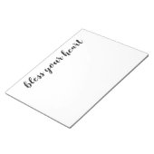 Ihr Herz-Schwarz-Script segnen Notizblock (angewinkelt)