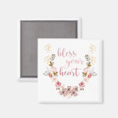 Ihr Herz segnen (rosa Blume) Magnet (Vorderseite/Rückseite)