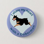 Ihr Herz teilen - Doberman Button (Vorderseite)
