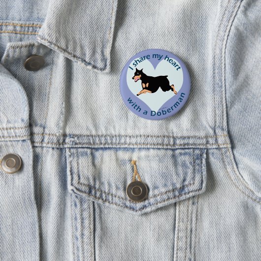 Ihr Herz teilen - Doberman Button (Beispiel)