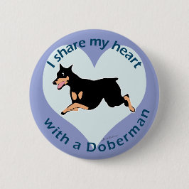 Ihr Herz teilen - Doberman Button